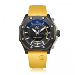 Alexandre Christie AC 9601 Black Yellow Rubber Automatic MARTBBAYL
